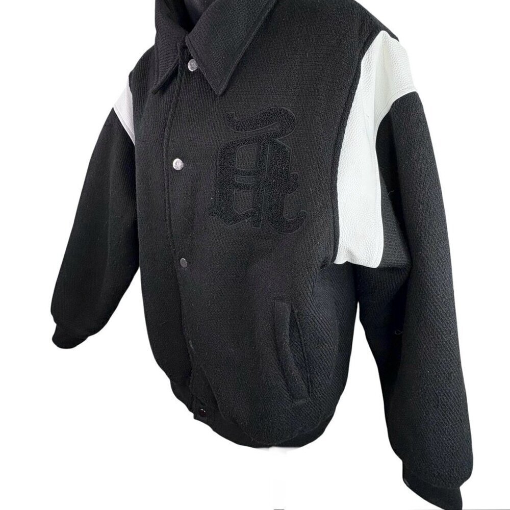 ASK YURSELF Banned Varsity Jacket Black White Men’s M Unisex Women’s XL Academia - Picture 5 of 16